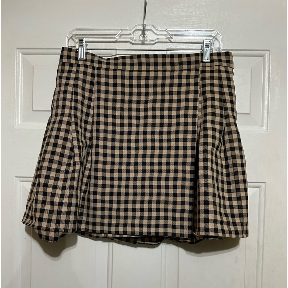 ASOS design asymmetrical mini skirt wrap‎ skirt size 10 tan and black